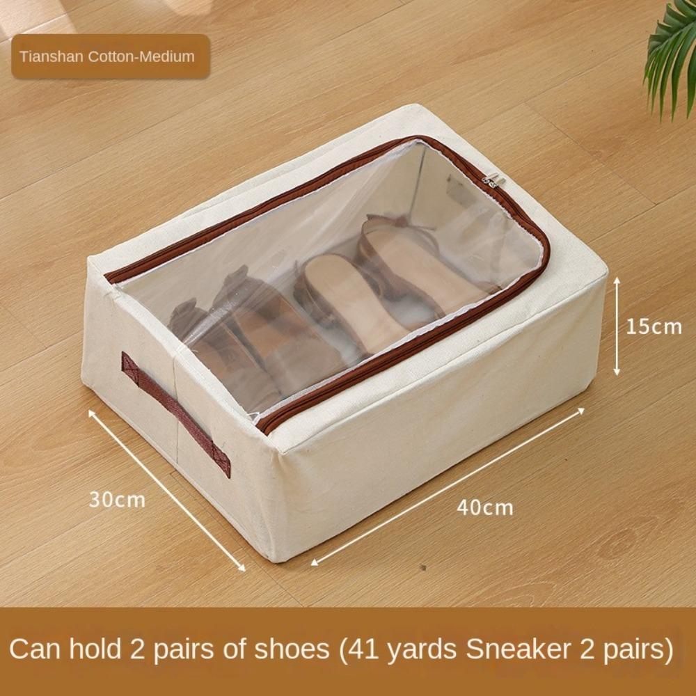 New Foldable Shoe Storage Box Under the Bed Dustproof Shoe Basket Steel Frame Large Capacity Shoe Box Home
