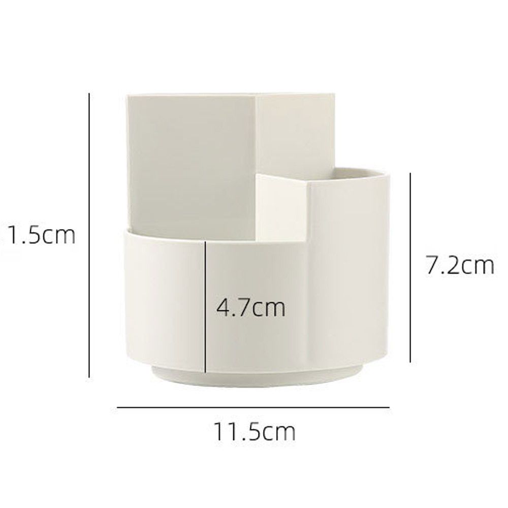 Rotate Plastic Anti-deformed Pen Holder Office Stationery Box 3 Grids Storage Holder Pencil Storage Box