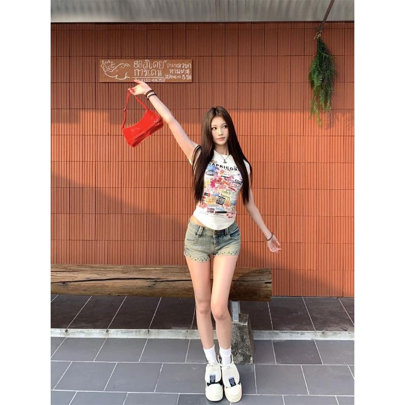 New Printed Short-sleeved T-shirt Summer Round Neck Top