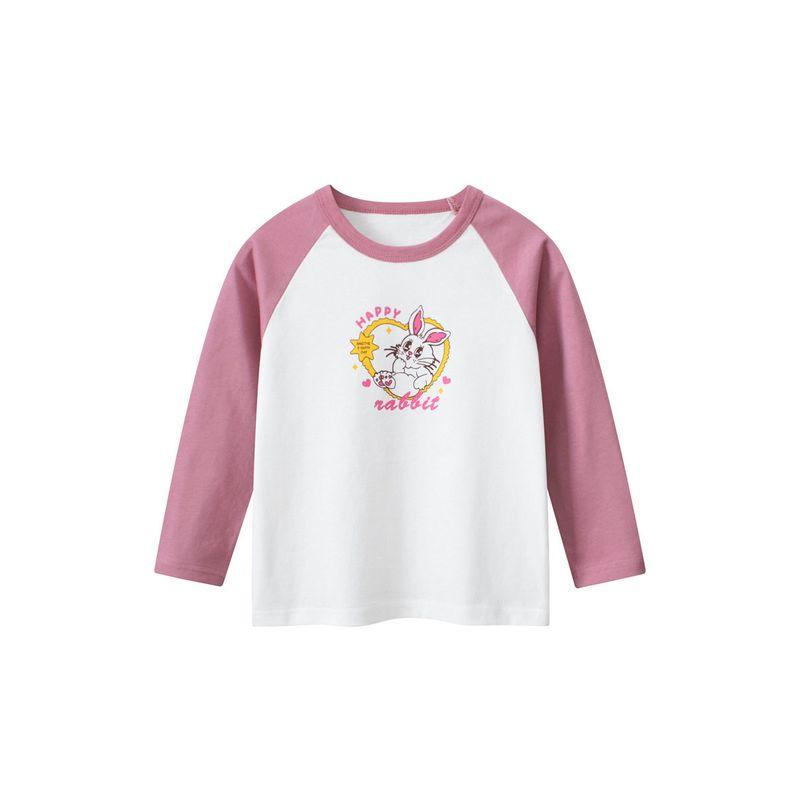 27home Children's Clothing Spring and Autumn Babies' Long Sleeve T-shirt Girl Bunny Bottoming Shirt Baby Girl Pure Cotton Clothes