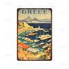 Stadt Wahrzeichen Metallposter Reise Stadt Schilder Griechenland Berglandschaft Blechschild Plakette Poster für Bar Kneipe Club Heimdekor