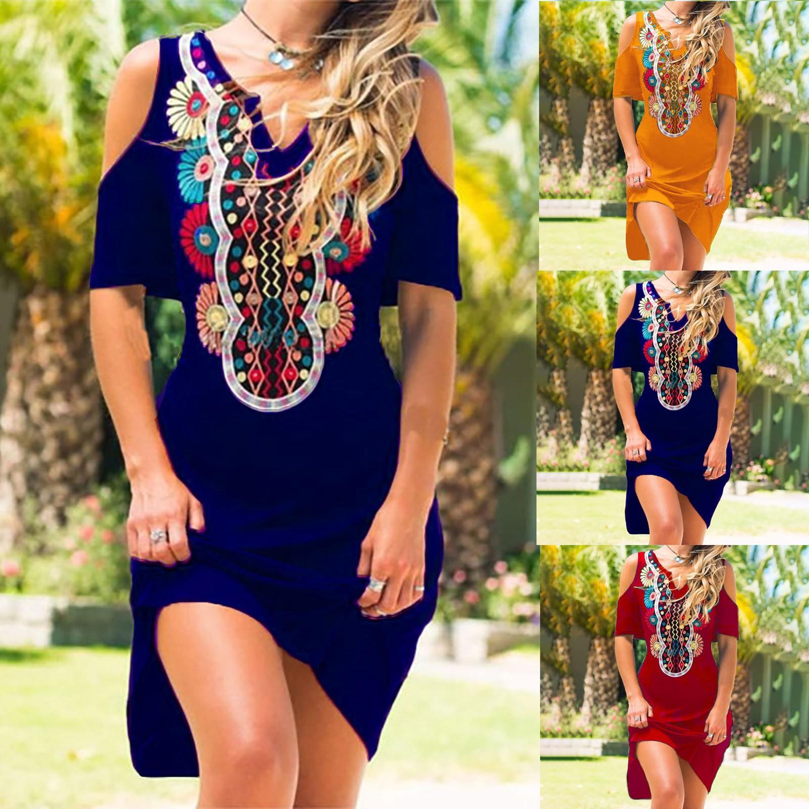 

Женское модное платье средней длины с v-образным вырезом и открытыми плечами, с принтом бабочки и темпераментом, с круглым подолом