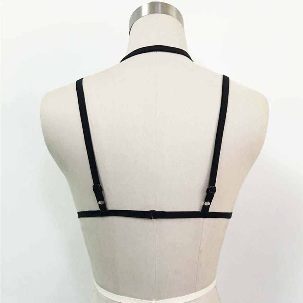 Alluring Womens  Bra Elastic Cage Bra Strappy Hollow Out Bra Bustier  S
