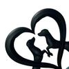 Love Heart Dogs Statue, 3D Printed Puppy Sculpture, Romantic Dogs Figurine Desktop Heart Ornament, Gift for Dog Lovers Room Table Shelf Decor