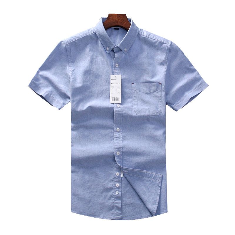 Clearance of Foreign Trade Surplus Men's Oxford Cotton Short-Sleeve Shirts, Original Cut Label Men's Clothing, Japanese Trendy Brand Versatile Shirts