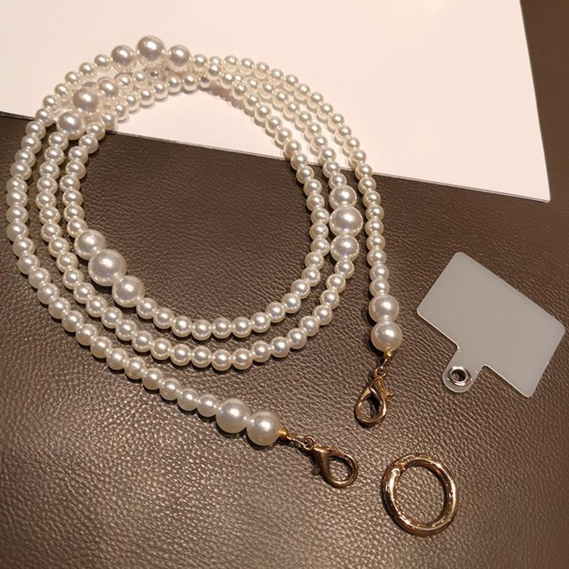 Lanière Anti-Perte Universelle pour Téléphone Collier Porté en Bandoulière Chaîne de Téléphone Longues Bandoulières Perles Pour Iphone Xiaomi Samsung Huawei Pendentifs
