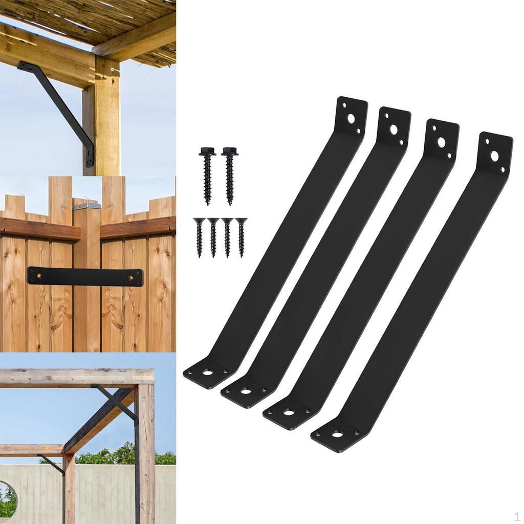 4 stycken 45-graders vinkelstöd Fästen Pergola Kit Lätt att installera Kraftig Koppling för Trä