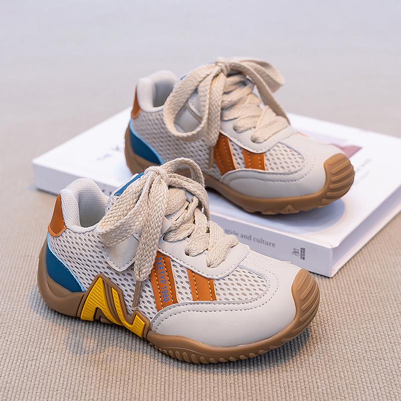 2026 Korean Style Aggan Kids' Breathable Mesh Sneakers - Boys' Sports & Girls' Casual Shoes for Spring/Autumn