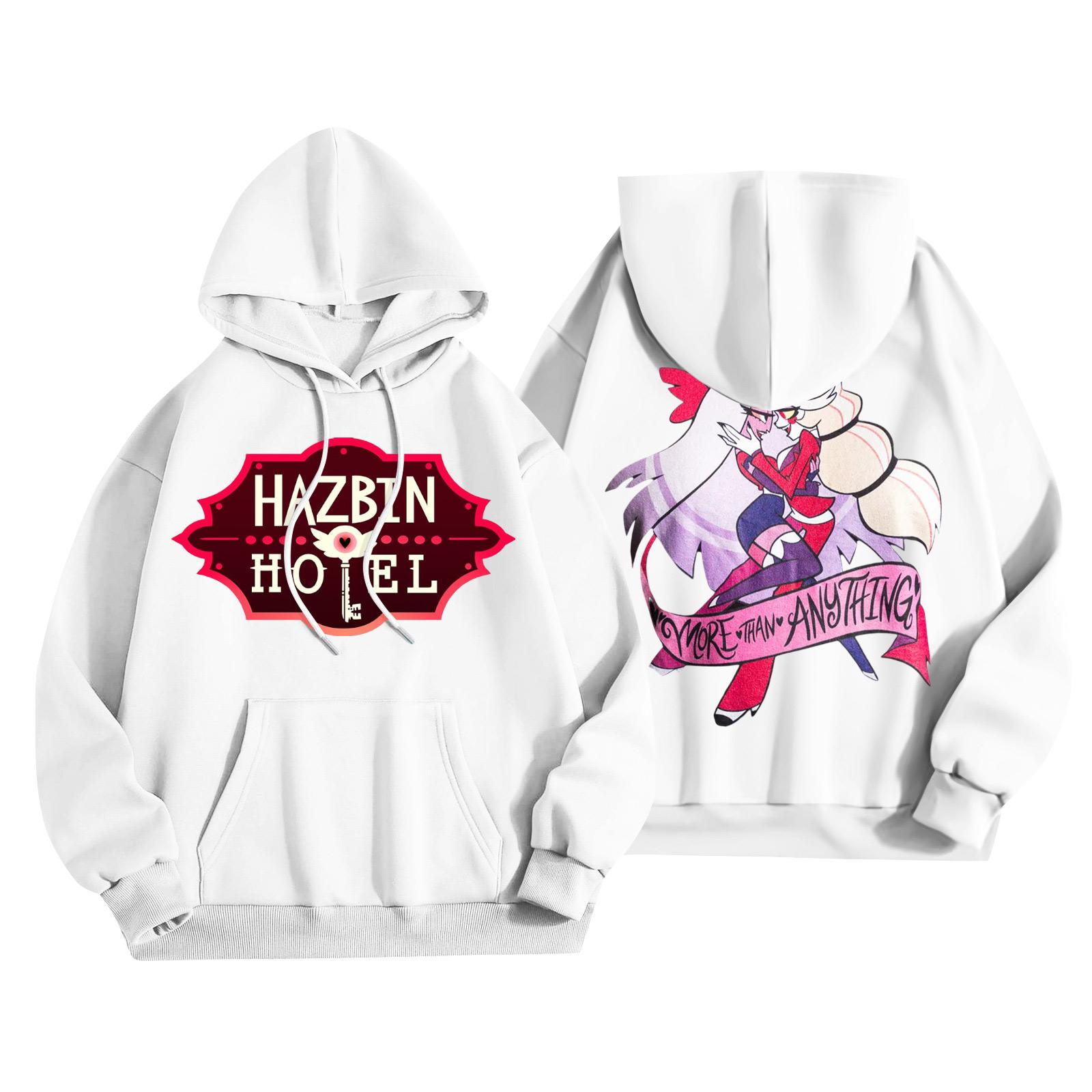 

Unisex Fashion Lightweight Long Sleeve Pullover With Pockets Printed Hoodie S белый