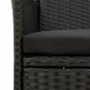 Garden Chairs with Seat Cushions 2 pcs Poly Rattan Black