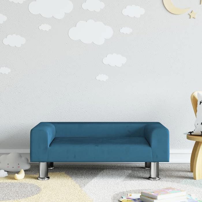 VidaXL Canapé pour enfants bleu 70x45x26,5 cm velours, mini canapé, mini canapé-chaise, mini canapé pour enfants, canapé de 3196329