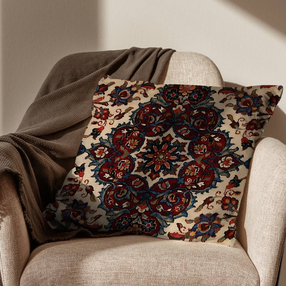 Persian Rug Iranian Carpet Pillow Case Square DoubleSided Printing Short Plush Sofa Cushion Cover Bedroom Bedside Pillow