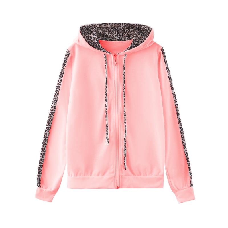 Leopardenmuster Reißverschluss Hoodie & Lange Hosen Set für Damen - Neuer Herbst/Winter Stil