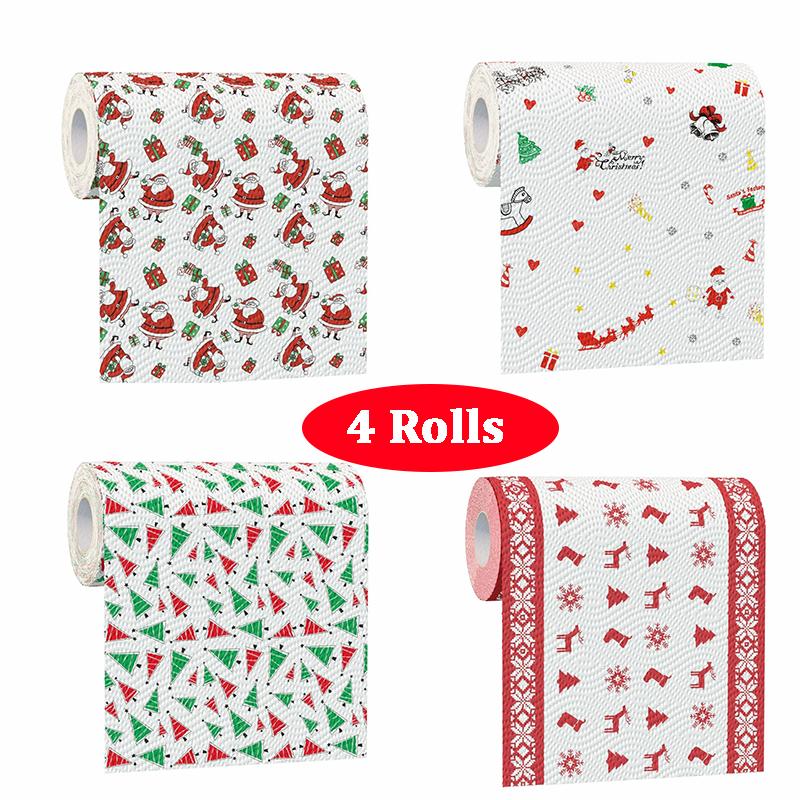 Christmas Kitchen Tissue Colorful Kitchen Paper Christmas Atmosphere Oil Absorption Cooking Party Napkins