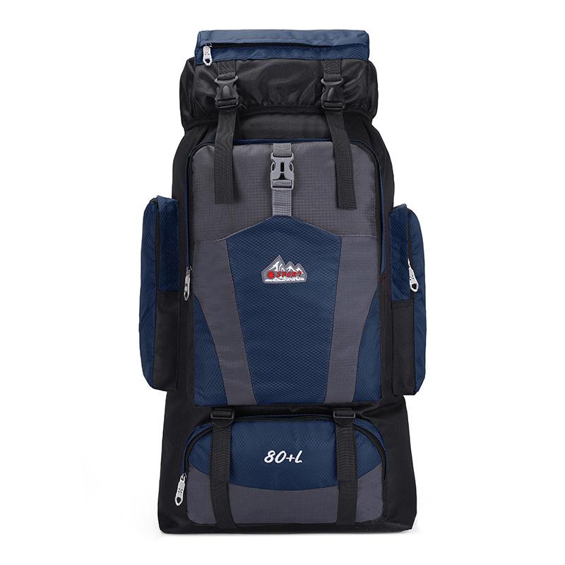 

Новый 80л очень большой вместительный походный рюкзак водонепроницаемый дорожный рюкзак для хранения вещей легкая сумка для альпинизма 40*40*70cm темно-синий
