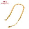 Glossy Imitation 3D Hard Pure Couple's Gold Plated Carven Design Lucky Round Beads Gold-Plated Bracelet