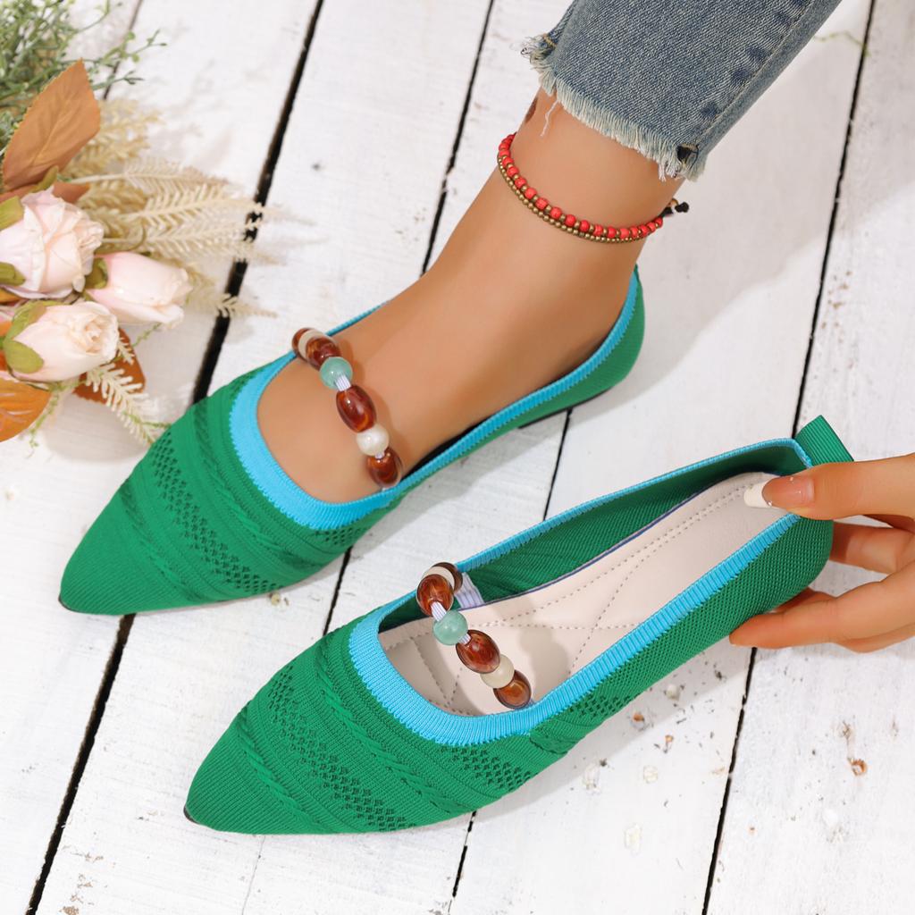 Fashion 2025 New Women Flats Shoes Casual Breathable Shoes Women Comfort Walkers Flat Sneakers Women Pointed Hollow Fly Weaving Loafers