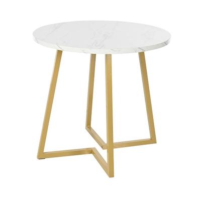 Tavolo da pranzo rotondo - Marmo bianco/oro - 80 cm - Metallo - Design contemporaneo