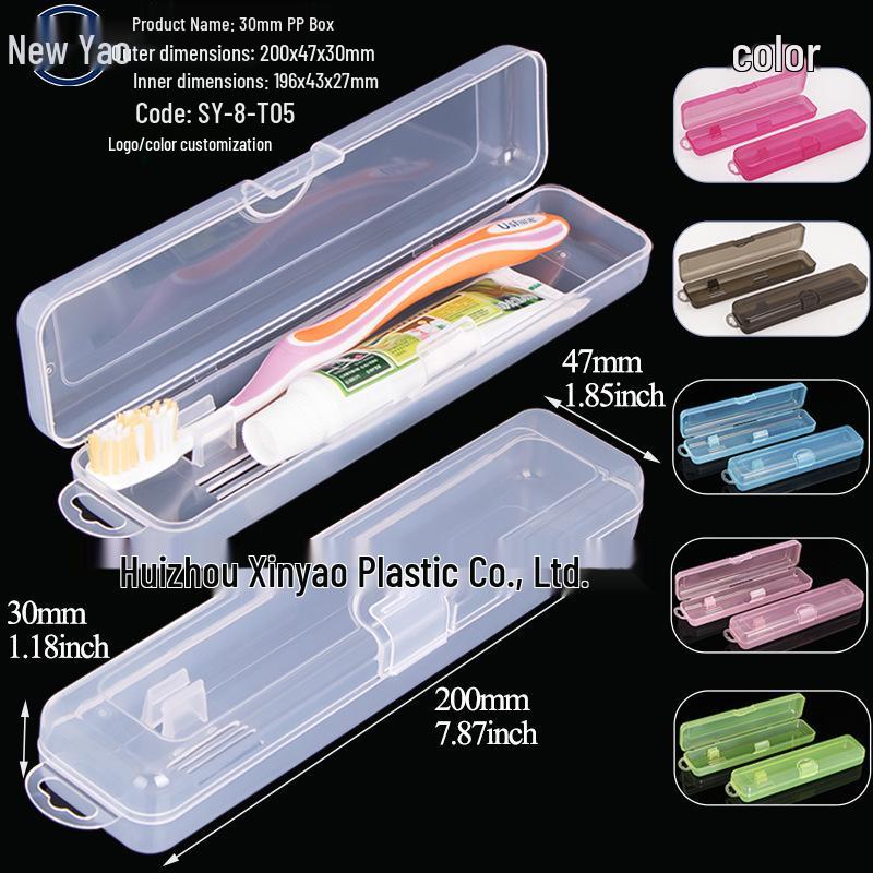 Transparent Travel Toothbrush Case with Drainage and Card Slot