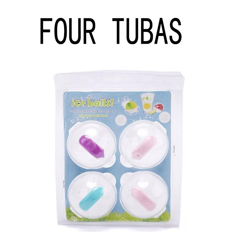 Silicone Round Ice Hockey Mold 4 Ice Cube Whisky Ice Box Four-hole Ice Cube Single Hole Diy Round Suit