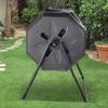 Compost Bin, 43-Gal Dual Chamber Composting Tumbler, Large Tumbling Rotating Composter with 2 Sliding Doors and Steel Frame, BPA Free Composter Bin