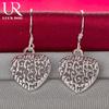 925 Sterling Silver Dutý přívěsek ve tvaru srdce Náušnice s přívěskem Módní svatební šperky