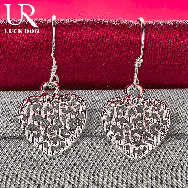 Cercei cu pandantiv în formă de inimă, argint 925, bijuterii la modă pentru nuntă