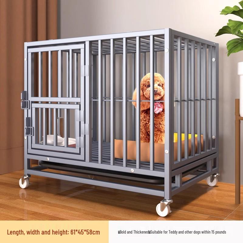 Medium & Large Dog Indoor Kennel with Full Square Tube Design and Built-in Toilet