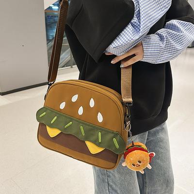 Vzor Hamburger Crossbody Taška Dámská Taška na Mobilní Telefon Studentská Lehká Taška přes Rameno