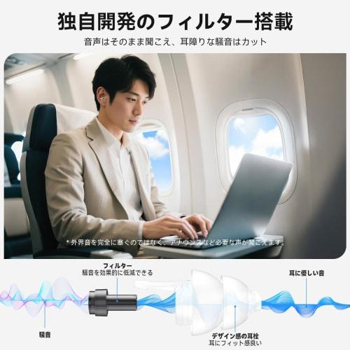 Quietide Airplane Earplugs, Pressure Adjustment, Hearing Loss Prevention, Earplugs for Airplanes, Trains, Sleeping, Work, Washable, Reusable, Carrying