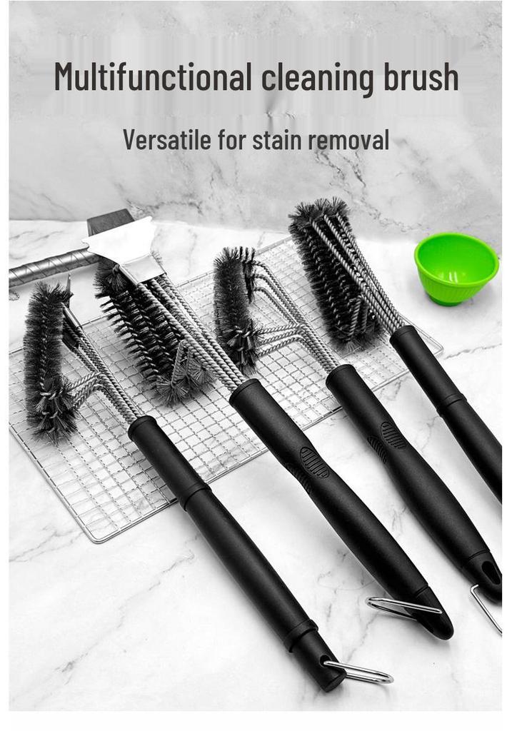 18-Inch Triple-Head Steel Wire BBQ Grill Cleaning Brush