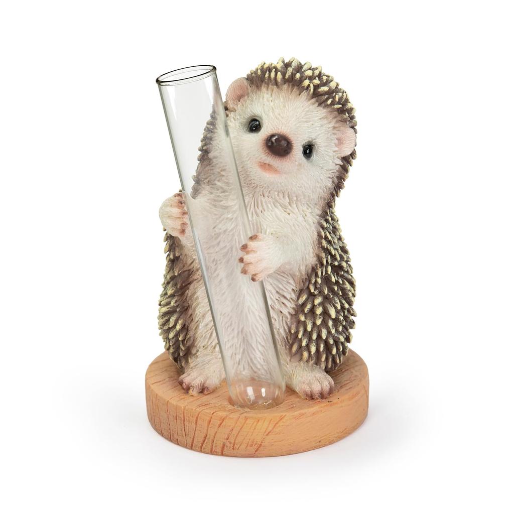 Ubia Hedgehog Flower Vase, 5.5 x 5 x 8 cm, Figurine, Animal Ornament, Garden Decor, Hedgehog, H22236-A