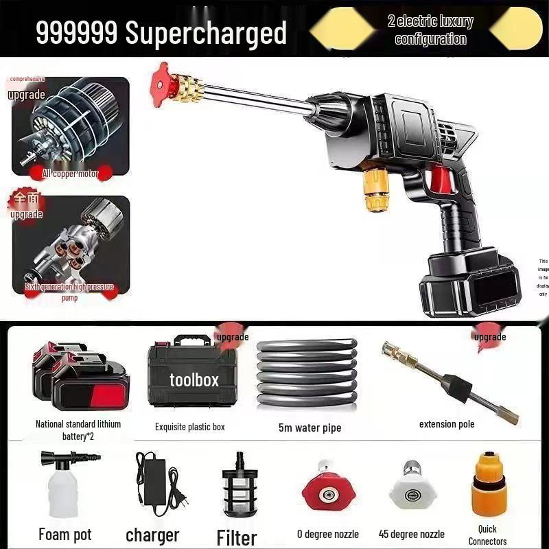 Rechargeable Cordless High-Pressure Car Wash Gun & Sprayer