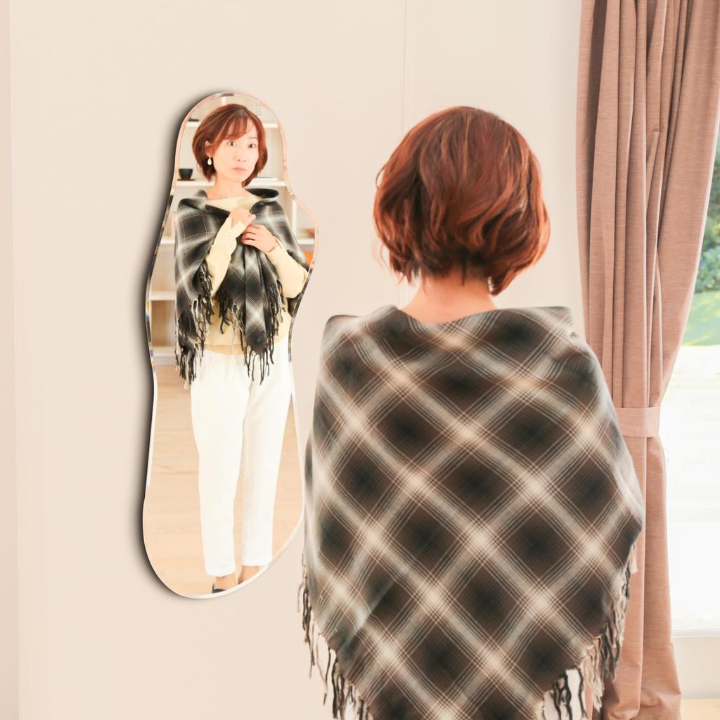 Muramatsu Kagami Store Hergestellt in Japan Spiegel Wandbehang Koreanisches Design 40 x 120cm Werkzeug Inklusive Kompatibles Klebedesign Kristall Wolkenspiegel Myrna