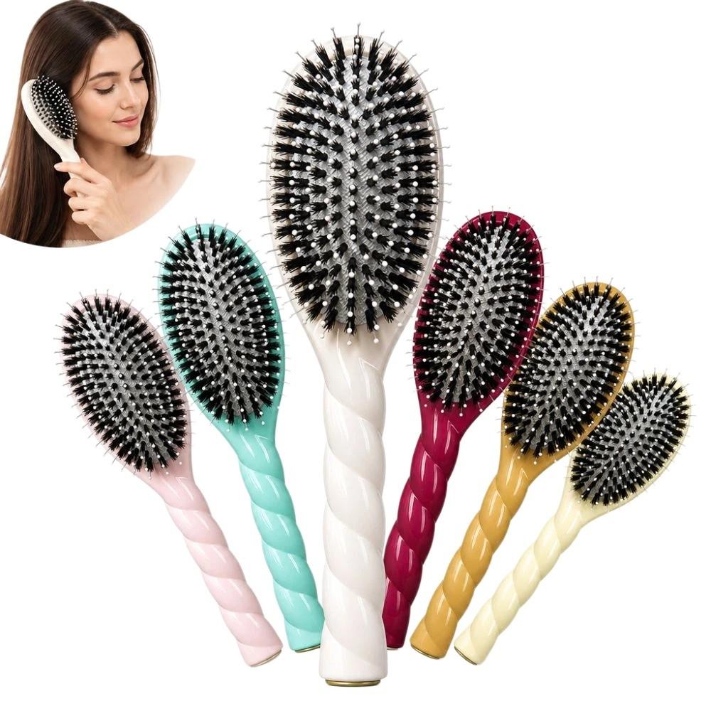 Anti Static Boar Bristle Hair Brush Macaron Hairdressing Comb Air Cushion Comb Scalp Massage