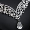 European & American Minimalist Rhinestone Necklace & Earring Set: Elegant Bridal Banquet Accessories for Women