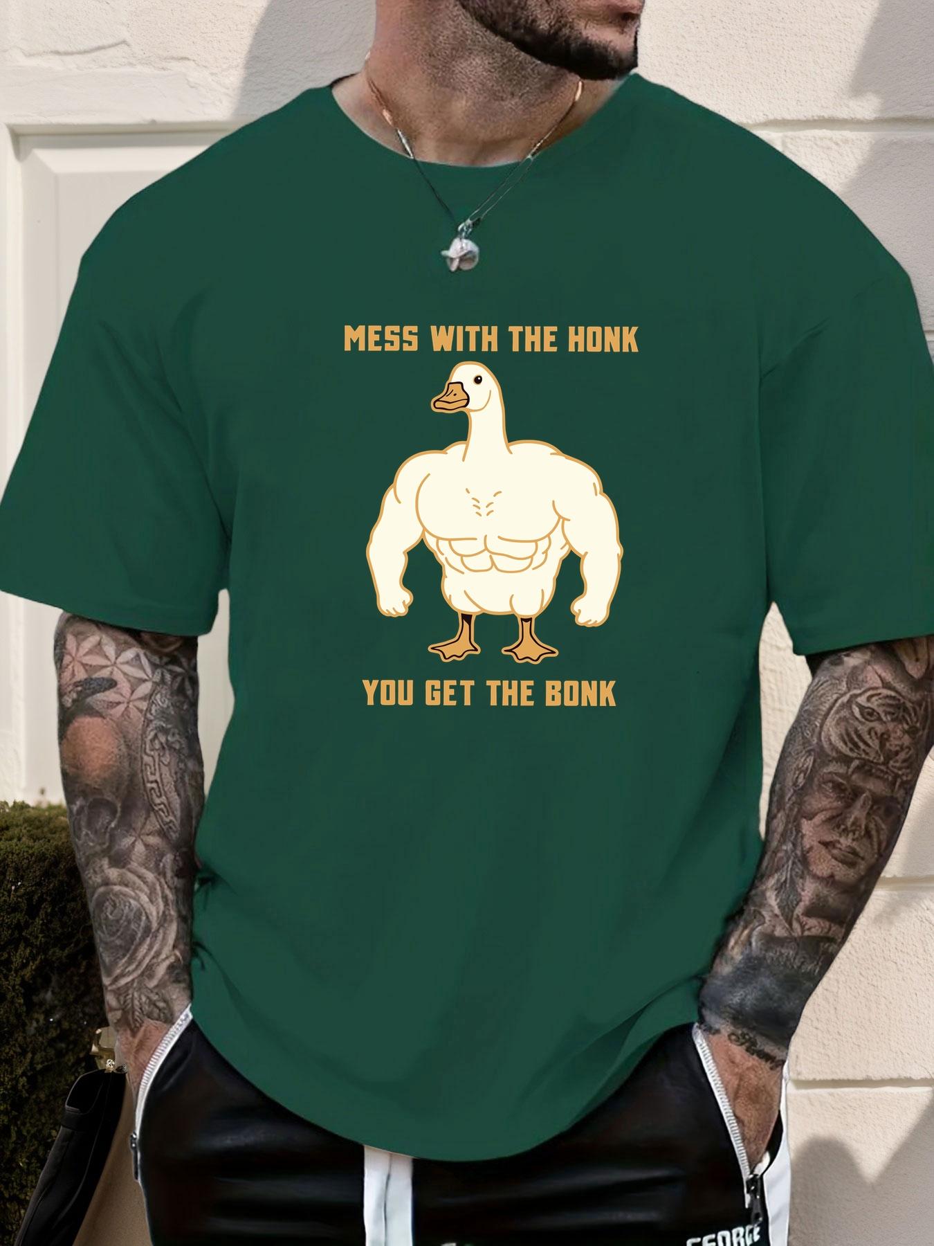 

Mens Summer Graphic Tee Muscular Duck Quote T Shirt Short Sleeve Soft Daily Wear 3XL