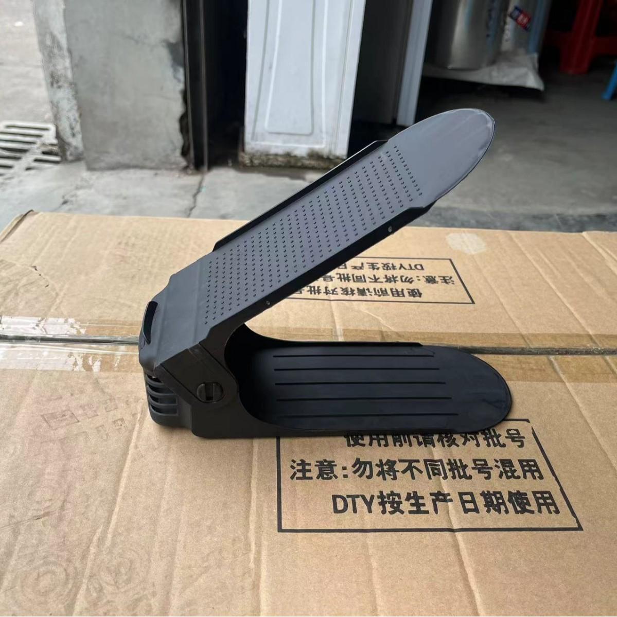 2 шт Регулируемый стеллаж для обуви органайзер для обуви экономящий место двухэтажный держатель для обуви для организации шкафа Free Size чёрный 646₽