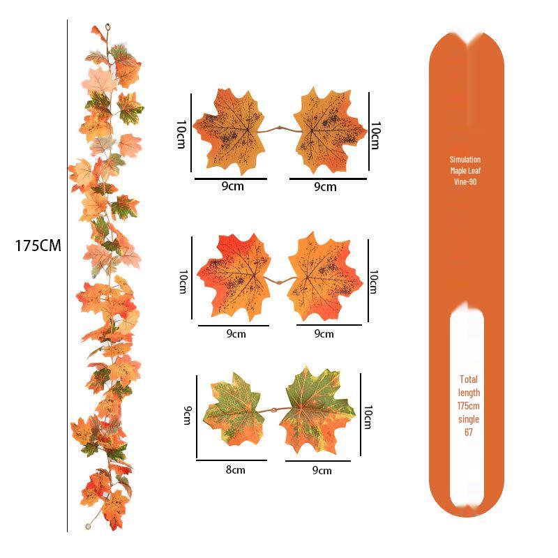 Autumn Maple Leaf Vine for Thanksgiving, Halloween & Christmas Decor