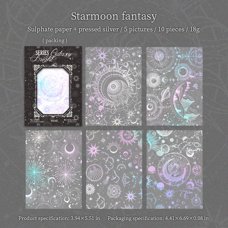 10sheets/bag Star River Brilliant Series Hot Silver Material Paper Album Diary Stickers Handmade Decoration Scrap Book Supplies