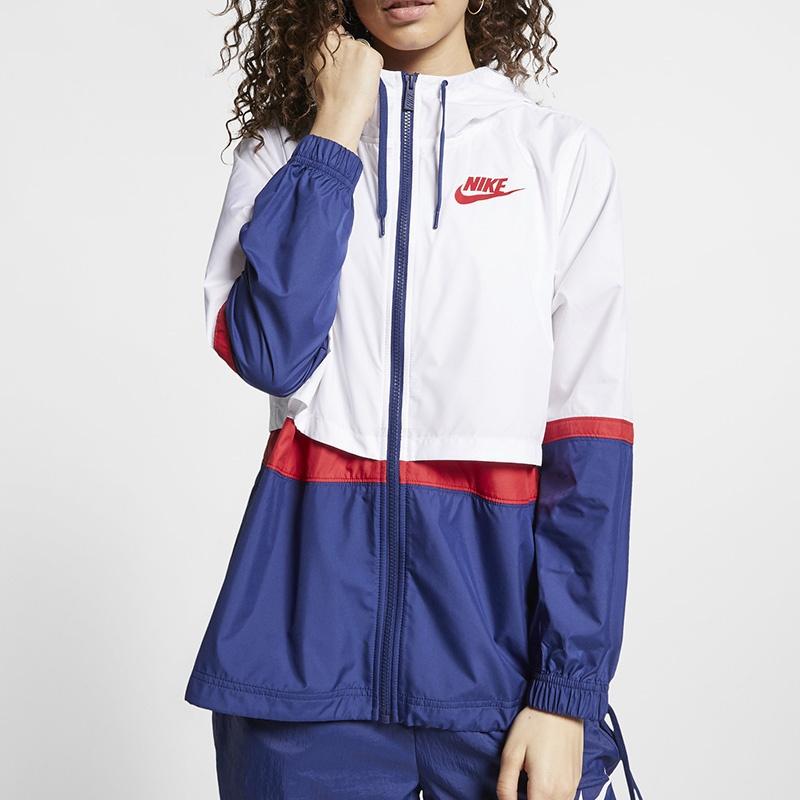 (WMNS) Nike Color Matching Hooded Sports Jacket White Women's CZ1918-106