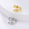 Simple Stainless Steel Gold Color Adjustable Opening Four-strand Open-ended Ring For Women Jewelry Finger Ring Wholesale