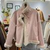 Womens Winter Warm Faux Fur Collar Stand Puffer Coat Thick Cotton Jacket Loose Fit Casual Parka