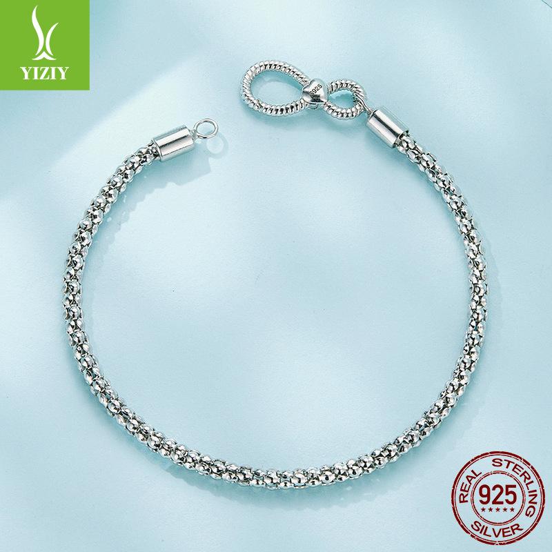 925 Sterling Silver Infinite Symbol Basic Bracelet, Creative Design Versatile Button Head Can Be Worn Alone Bracelet
