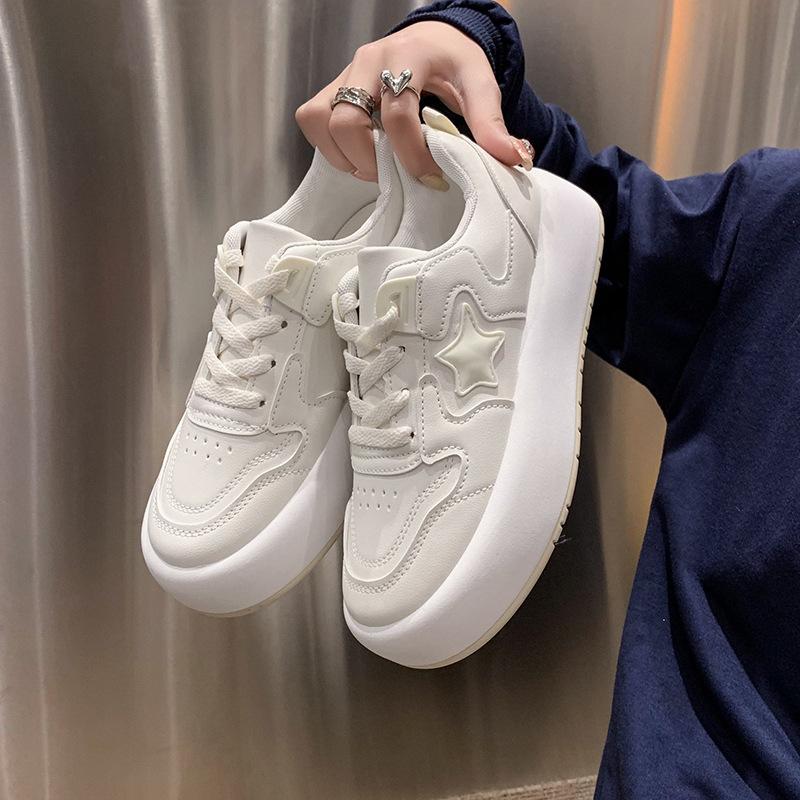 Malé bílé boty Podzimní novinka Ins Sladká sestra Všestranné Nika Silná podrážka Lehké Plátěnky