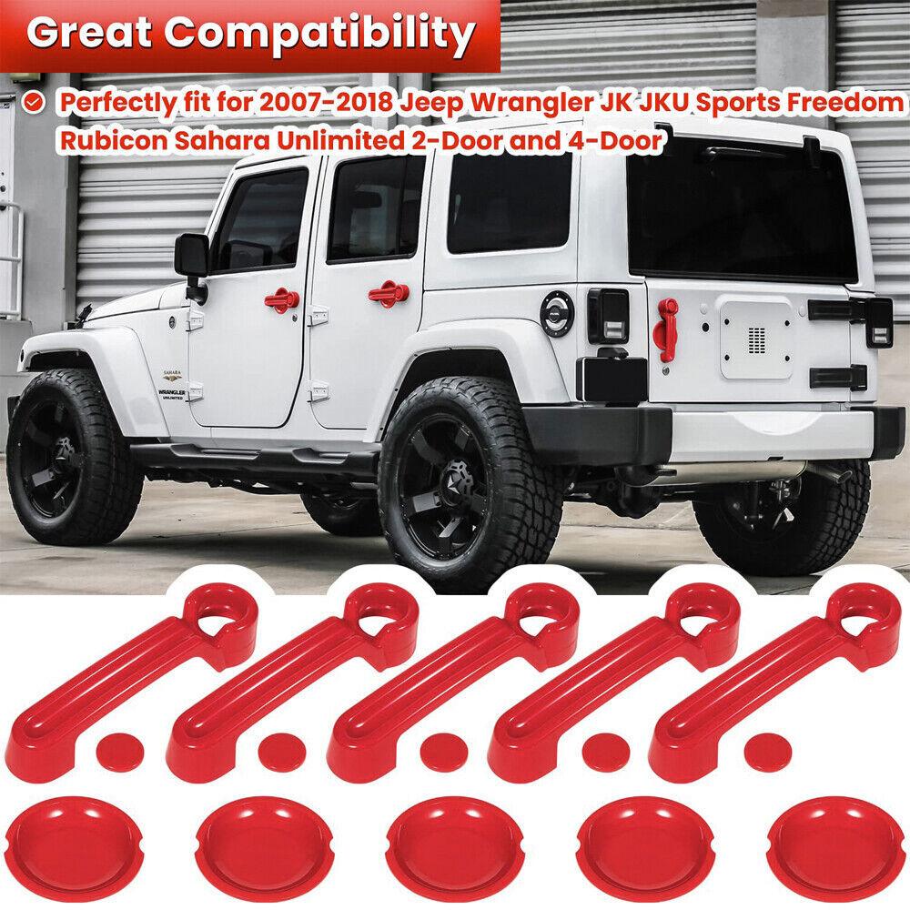 Door Handle Cover Tailgate Handle Trim for 07-17 Jeep Wrangler JK Accessories