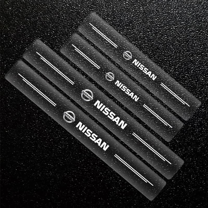 

4 шт. Защита порогов автомобиля Прозрачная декоративная эмблема 3D наклейка для Nissan Nismo Tiida Teana ALTIMA SYLPHY MURANO KICKS QASHQAI GTR Nissan