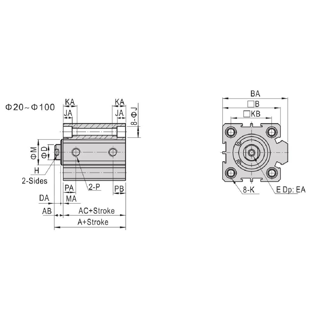 SDA50x25 AIRTAC Type air pneumatic cylinder SDA50X5 SDA50X10S SDA50X15SB SDA50X20B SDA50X75 SDA50X100SB SDA50X40 SDA50X45SB SDAS