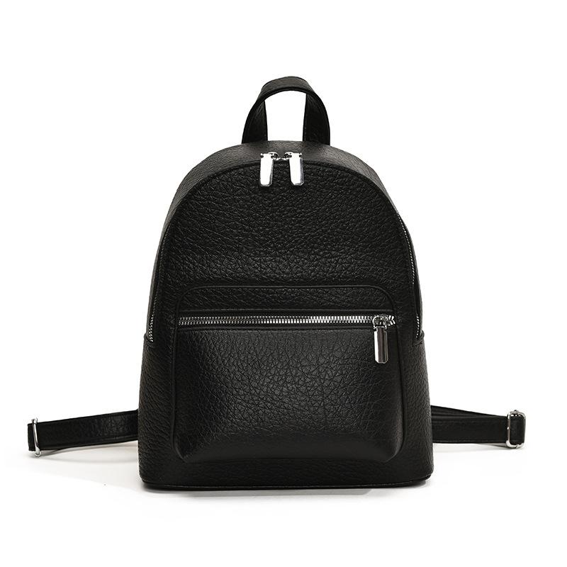 Retro Small Backpack for Class Commuting Backpack Fashionable and Versatile Solid Color Simple Women's Bag