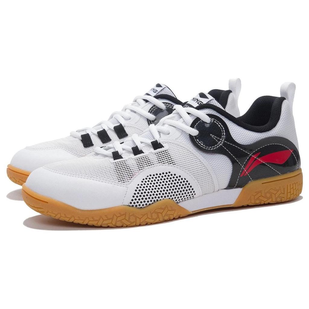 Li Ning Yu Ren Non-Slip Breathable Durable Low-Top Table Tennis Shoes Men Sneakers White Black Red APTR007-2